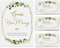 Printed Party Candy Guessing Game, Guess How Many, Greenery, 50 Cards and Sign