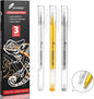 3 Colors Gel Pen Set – White, Gold & Silver 1.0mm Fine Point Gel Ink Pens for Artists, Black Paper Drawing, Bullet Journaling & Holiday Crafts – Opaque Archival Ink, 3-Pack