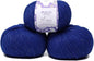 Pullu - Baby Alpaca Merino Wool Yarn Set of 3 Skeins (150 Grams) Worsted Weight - Sourced Directly from Peru - Heavenly Soft and Perfect for Knitting and Crocheting (Blue Indigo)