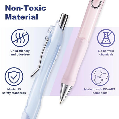 6-Pack 0.7mm Mechanical Pencils with Macaron Colors, Built-In Eraser, Copper Tip, Easy-Load Lead, Metal Clip, Soft Grip, for School, Office, Sketching, Drafting