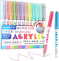 kander Direct Liquid Highlighter Acrylic Marker, 12 Colors Gel Pens with Bullet Tip, Strong Coverage, Large Ink Capacity, Multi-Purpose Paint Pens for Rock Painting, Crafts, DIY, Art Supplies