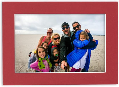 5.5x8.5 Mat for 8.5x11 Frame - Precut Mat Board Acid-Free Deep Red 5.5x8.5 Photo Matte For a 8.5x11 Picture Frame, Premium Matboard for Family Photos, Show Kits, Art, Picture Framing, Pack of 10 Mats