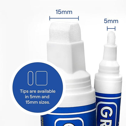 Grout Pen Cream Tile Paint Marker: Waterproof Grout Paint Pen, Tile Grout Colorant and Sealer Pen for Bathroom, Shower, Kitchen, More - Cream, Wide 15mm Tip (20mL)