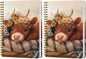 2 PCs Cute Cow Gifts for Women Journaling Notebooks Daisy, Cows Spiral Notebook Aesthetic Design, Cow Lovers Note Books Journals for Writing Hardcover Notebook Office Classroom Supplies