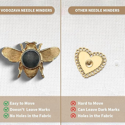 Needle Minder Magnet, Magnetic Needle Minder, Needle Minders Magnetic Cross Stitch Accessories, Magnetic Needle Holder, Life Tree, Butterfly, Cats, Owl, Heart (Bee)