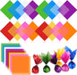 PEASUG 120 PCS Cellophane Sheets, Cello Sheets, Cellophane Paper Sheets, Colored Cellophane Wrap, Transparent Plastic Sheets for DIY Crafts Project, Art, Lights, Window Decoration（7.5x7.5 Inches)