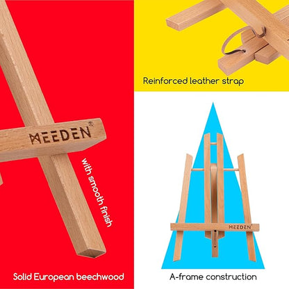 MEEDEN 12 Inch Small Tabletop Easel: 12 Pack Beech Wood Easel for Painting - Display Table Top Easel Canvas Stand for Painting Sign