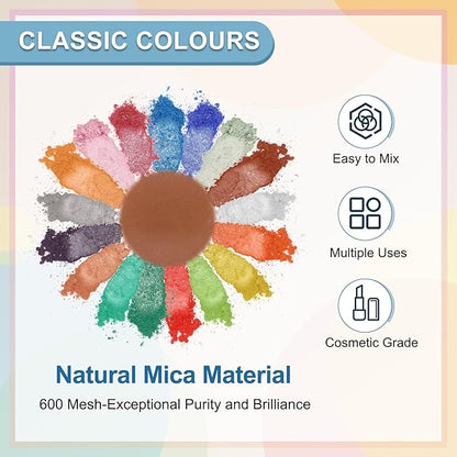 uxcell 10g/0.35oz Cosmetic Grade Mica Powder, 600 Mesh Mica Powder Natural Resin Epoxy Pigment Powders for Casting Resin, Candle Dye, DIY Nail Polish and Lip Gloss, Red Brown