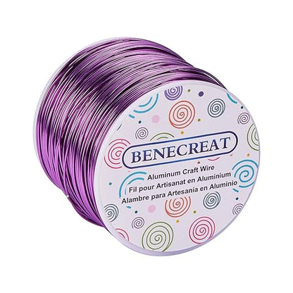 BENECREAT 18 Gauge Jewelry Craft Aluminum Wire 492 Feet Bendable Metal Sculpting Wire for Craft Floral Model Skeleton Making (Purple, 1mm)