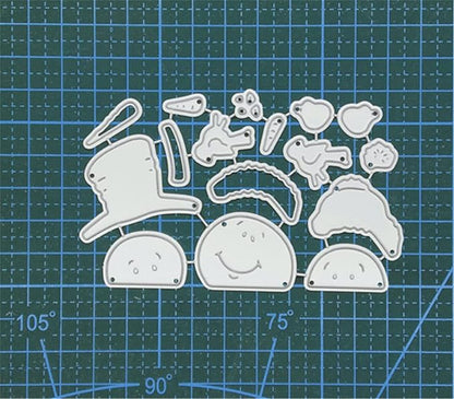 Metal Cutting Dies DIY Merry Christams Embossing Stencil Template Scrapbooking Card Making Mold Photo Album Arts Crafts Tools(Snowman and Bird-10x6.7c)