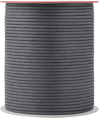 Mandala Crafts 2mm 109 Yards Traffic Gray Cotton Waxed Cord for Jewelry Making Bracelet Cord Waxed String - Beading String Thread Jewelry Cords for Necklaces String