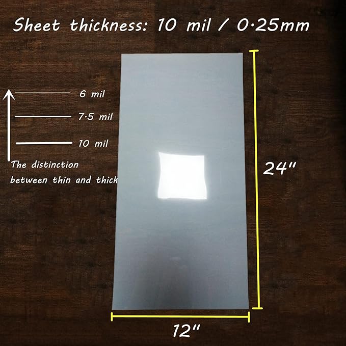 Mylar Stencil Sheets, 12W x 24L inches, Blank for Crafting, Silver