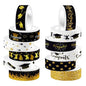 12 Rolls Graduation Washi Tape, Black Foil Gold Congrats Grad Masking Tapes, Congratulations Grad Cap Decorative Paper Stickers for Graduation Scrapbook Gift Wrapping DIY Art Crafts 16.4FT