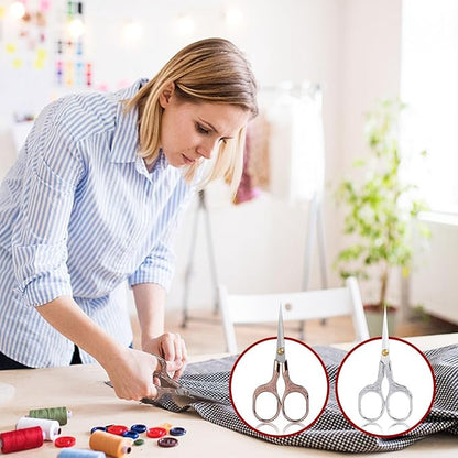 Small sharp scissors-5 Inch Precision Scissors with Cover-3 pack Sewing Embroidery Crafting Scissors Stainless Steel (Colored & Rose Gold & Silver)