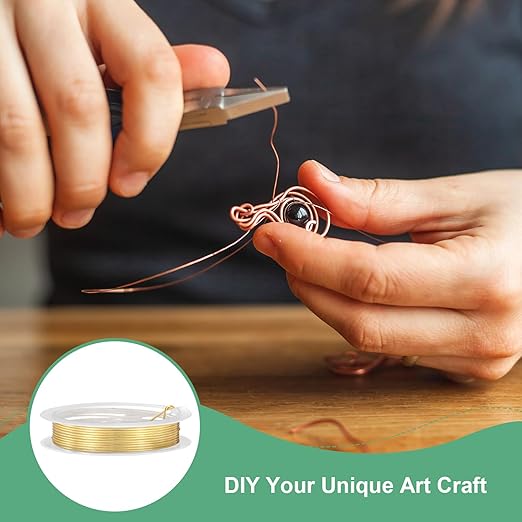 1 mm/18 Gauge Copper Wire for Jewelry Making, 5.2FT Copper Beading Craft Wire for Jewelry/Weaving/DIY Crafting/Planting, Color-Retaining [1.6M, KC-Gold]
