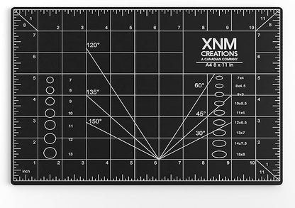 XNM Premium Self Healing Cutting Mat - 8 Inches by 11 inches - A4, 3 Layer Quality PVC Construction - Dual Sided, Imperial and Metric Grid Lines - Perfect for Cutting, Sewing, and Crafts