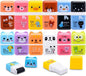 Sooez 12 Pack Pencil Erasers, Cute Erasers Pencil Eraser with Clean up Roller Pencil Eraser Shaving Roller Case Erasers for Party Favors Gift Supplies