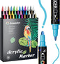 36 Colors Acrylic Paint Pens, Acrylic Paint Markers Dual Tip, with Dot Tip and Fine Tip, Acrylic Markers for Rock Painting, Wood, Canvas, Fabric, Paper, DIY Crafts Making Art Supplies (36)