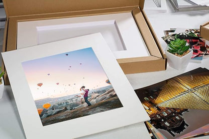 Mat Board Center, Pack of 5, 16x20 for 11x14 Photo Picture Double Mats - Acid Free, 8-ply Thickness, White Core - for Pictures, Photos, Framing (White Over White)
