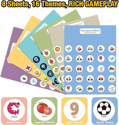 Matching Memory Game for Kids Ages 3 4 5 6 7 8 9, 8 Double-Sided Cards Board Games Toddler Travel Toys for 3-8 Years Old Boys Girls, Road Trip Essentials Airplane Car Activity Christmas Birthday Gifts