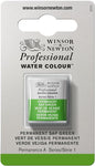 Winsor & Newton Professional Water Colour Paint, Half Pan, Permanent Sap Green