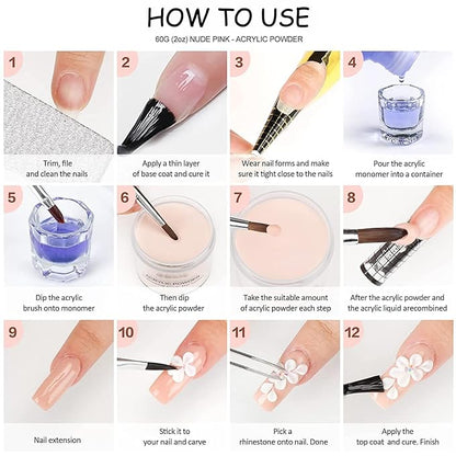 Monomer Acrylic Nail Liquid 6oz for Acrylic Powder - Professional 180ml Monomer Nail Liquid Powder Extension 3D Nail Art - MMA Free,Quick Dry Time,Non-Yellowing