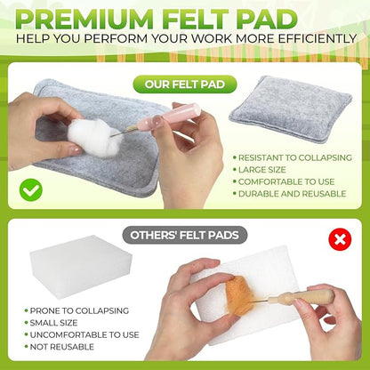 MOREJMTT Needle Felting Kit, 5 PCS Animal Needle Felting Beginner Kits, Wool Felt Needle Felting Tools Foam Pad, Craft Party Supplies for Beginners Adult(Forest Animals)