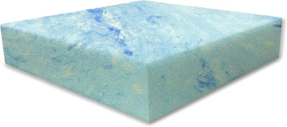 FoamRush 2"x 24" x 24" Gel Cooling Memory Square Foam Cushion, Upholstery Foam, Seat Replacement, Upholstery Sheet, Wheelchair Seat Cushion Replacement, Made in USA