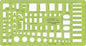 Pacific Arc, Furniture Template, 1/8 inch Scale. Drawing aid Stencil for Professional or School Work, Size 5 x 8.625 in.