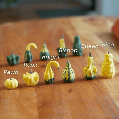 Pumpkin Game Set: Magnetic Chess Checkers, Cribbage, Dice Tower, Card Holder, Gourd Gambit Pumpkin Chess Expansion Pack for Gourd Games, 3D Printing Portable Adult Pumpkin Board Game Set(#2)