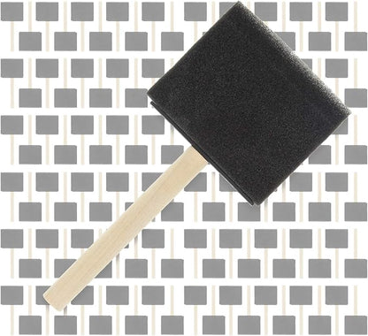 US Art Supply 3 inch Foam Sponge Wood Handle Paint Brush Set (Full Case of 360 Brushes) - Lightweight, Durable and Great for Acrylics, Stains, Varnishes, Crafts, Art