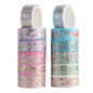 12 Rolls Floral Washi Tape Set, Gold Foil Flower Washi Tape, Botanical Washi Tape for Scrapbooking, Bullet Journal, Planner, DIY Crafts, Gift Wrapping