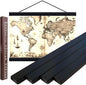 DACRI HOME 55" Magnetic Poster Hanger Frame - Sturdy Teak Wood Poster Frame, Strong Magnets for Easy Hanging Map Picture Canvas Print Scroll Wall Art 55x32 55x39 55x40 (55 Inch, Black)