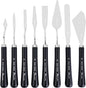 PHOENIX High Flexible Palette Knife Set, 8 Pieces Stainless Steel Painting Knives (31,41,42,43,44,46,51,52) Art Knife with Wood Handle, Paint Spatula for Oil Acrylic Paint
