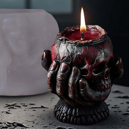 Halloween Skull Hand Ghost Cylinder Molds Silicone Wave Spiral Candle Mold - Silicone Resin Casting Molds for Candle & Resin & Soap Craft Supplies