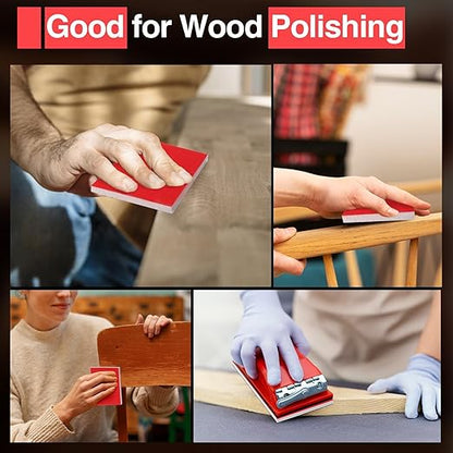 30-Pcs 3x4 Inch 600 Grit Sanding Sponge Set, Soft Foam Hand Sanding Blocks, Ultra-Fine Wet/Dry Sandpaper for Wood, Metal, Drywall, Furniture Polishing (600Grit)