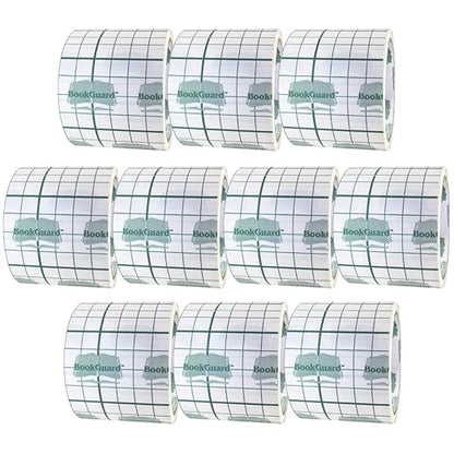 BookGuard 3" Vinyl Archival Book Repair Tape for Clear Bookbinding and Book Spine Tape Applications, Clear, Case of 10