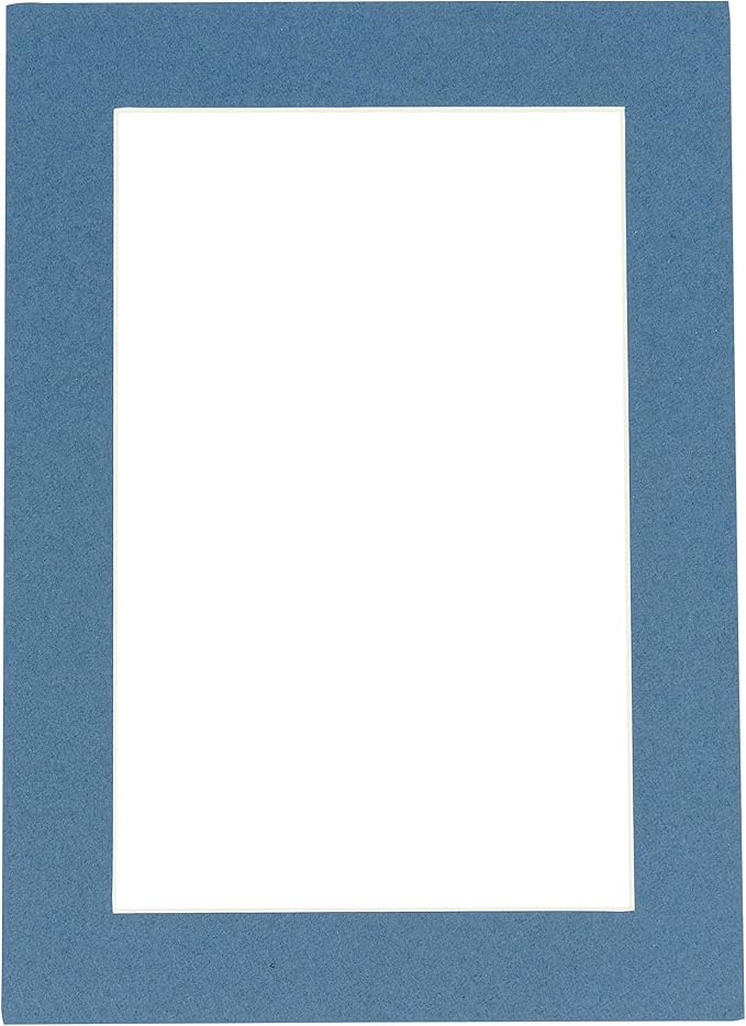 Poster Palooza 8.5x11 Mat Bevel Cut for 7x9 Photos - Acid Free Steel Blue Precut Matboard - For Pictures, Photos, Framing - 4-ply Thickness