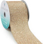 CT CRAFT LLC Glitter Wired Ribbon 2.5" x 10 Yards Gold (Champagne Gold) for Christmas Home Decor Bow Gift Wrapping DIY Crafts Wreath