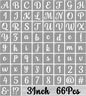BAMIDELE 3 Inch Alphabet Letter Stencils for Painting, 66 Pcs Reusable Plastic Calligraphy Letter Stencils and Numbers Template Kit for Painting on Wood, Chalkboard, Fabric, Door Porch, Wall Art