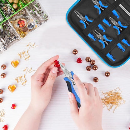 Toolour Jewelry Pliers Set Jeweler Making Tools Kit,Mini Craft Pliers Tool for Adults Beginner,Jewelry Making Supplies DIY Beading Hobby Crafting Wrapping Crimping Cutting Repair