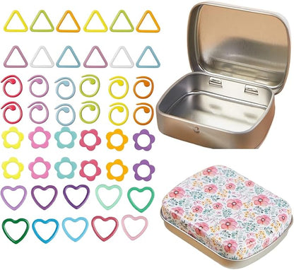 Hilsayum 80Pcs Knitting Stitch Markers 4 Shapes Colorful Crochet Stitch Markers with Box for Crocheting and Knitting,