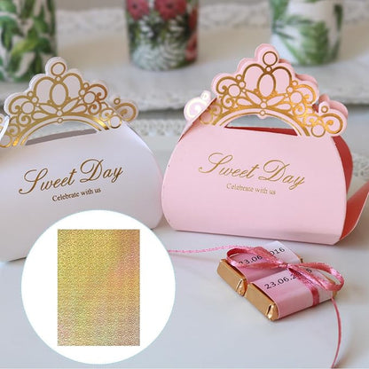 PATIKIL 11.7x8.3" Hot Stamping Foil Paper Sheet, 20 Sheets A4 Heat Transfer Hot Stamping Paper Foil for Leather DIY Logo Decor Craft Gift Package Scrapbook Card, Laser Spot Gold