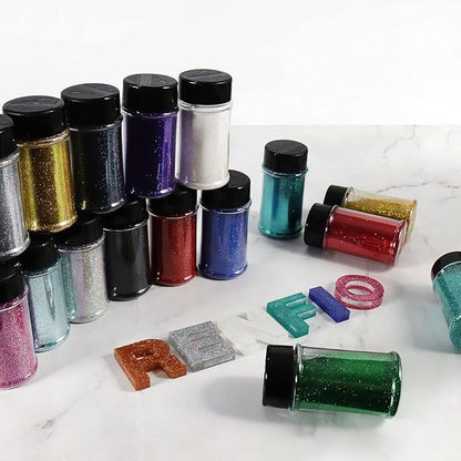 Renfio Ultra Fine Glitter Powder Metallic Resin Glitter 2.11 Oz (60g) PET Flakes Crafts Sequins 1/128" 0.008" 0.2mm Epoxy Chips Flakes for Tumblers Slime Roses Decoration - Deep Ocean
