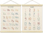 BONETAT Numbers alphabet poster for Nursery Toddlers, Play Room Wall Decor, ABC Wall Chart, Wall Hanging Decor for Toddler Playroom Decor Kids Wall Decor, Wooden Frame Alphabet Banner-A12