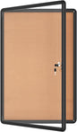 36"x24" Enclosed Bulletin Board, Lockable Weather-Resistant Aluminum Cork Noticeboard for School & Office, Black Frame w/Cork