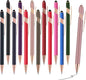 12 PCS 2 in 1 Stylus Ballpoint Pen with Stylus Tip, 1.0 mm Black Ink Metal Pen Stylus Pen for Touch Screens (12 Colors-2)