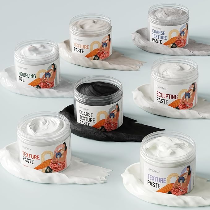 KAMENSKAYA Coarse Texture Paste - Modeling Paste Acrylic Medium - Black Matte, 16.9 fl oz (500 ml)