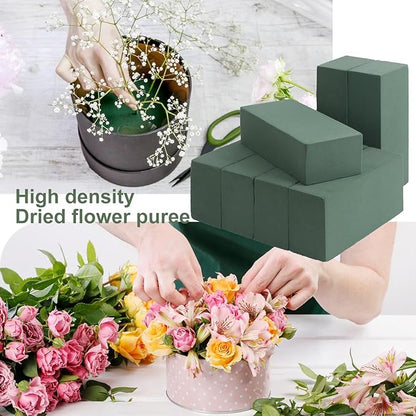 IHDYPPEW 16 PCS Green Floral Foam Blocks, 7.8"L x 2.4"W x 3.54"H Floral Foam for Flower Arrangements, Dry and Wet Florist Foam for Flowers, Flower Foam Bricks for Flowers Business, Outdoor, Weddings
