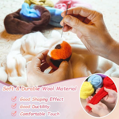 PATIKIL Wool Roving Yarn, 80G/2.82OZ Soft Felting Wool Pure Chunky Roving Yarn Bulk for Needle Felting Knitting Blanket Spinning Weaving DIY Craft, Black